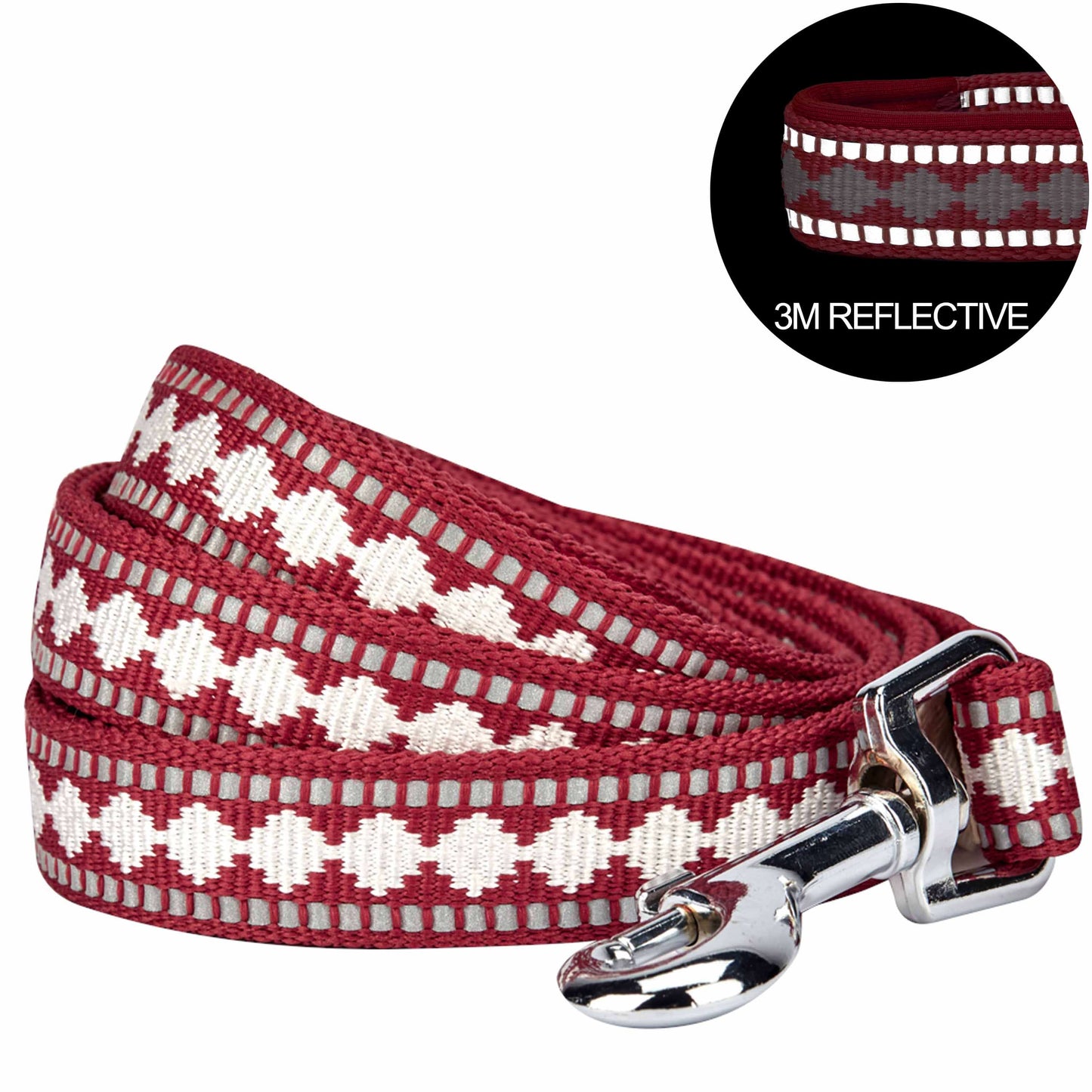 3M Reflective Jacquard Dog Leash with Neoprene Lined Handle
