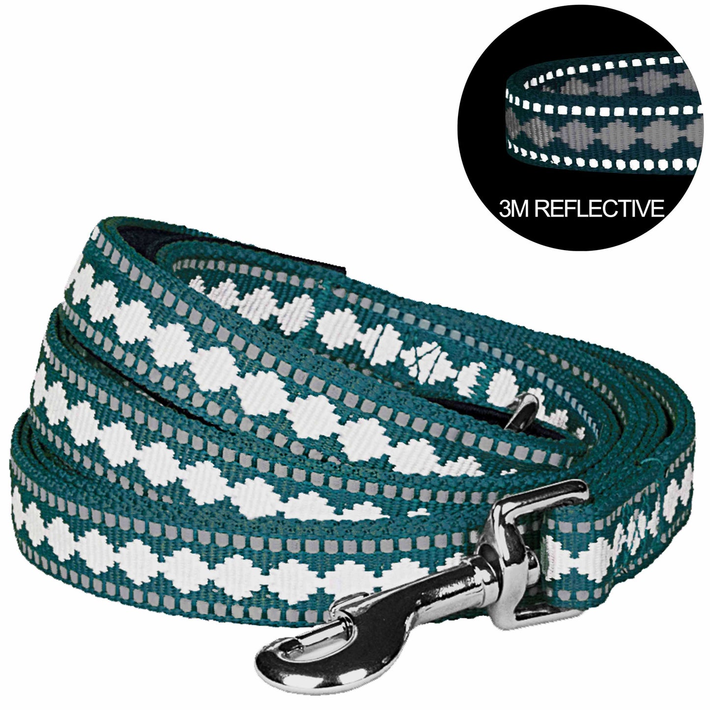 3M Reflective Jacquard Dog Leash with Neoprene Lined Handle