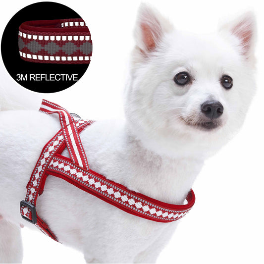 Easy OnOff Soft 3M Reflective Jacquard Dog Harness with Handle
